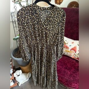 COTTAGECORE FLORAL LONG SLEEVE MIDI DRESS